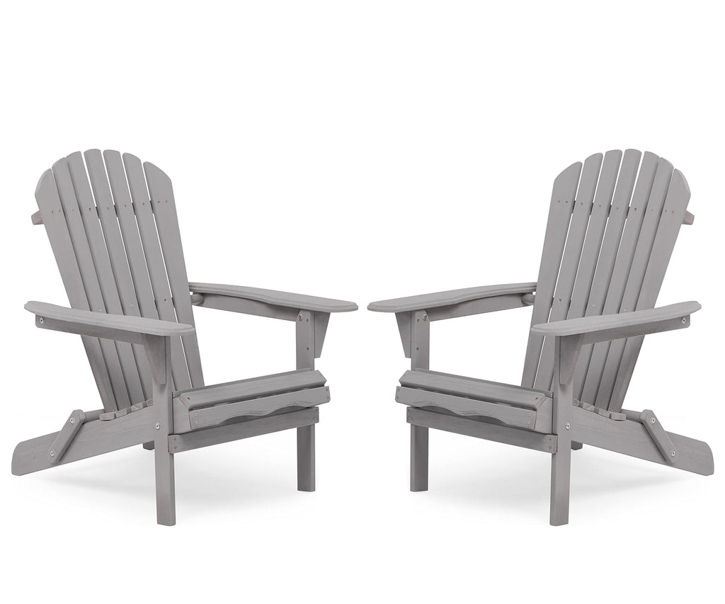 Wood Folding Adirondack Chair Set of 2 Solid Cedar M218