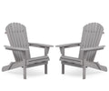 Wood Folding Adirondack Chair Set of 2 Solid Cedar M218