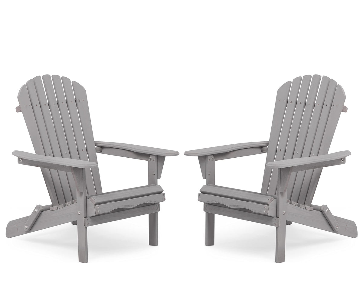 Wood Folding Adirondack Chair Set of 2 Solid Cedar M218