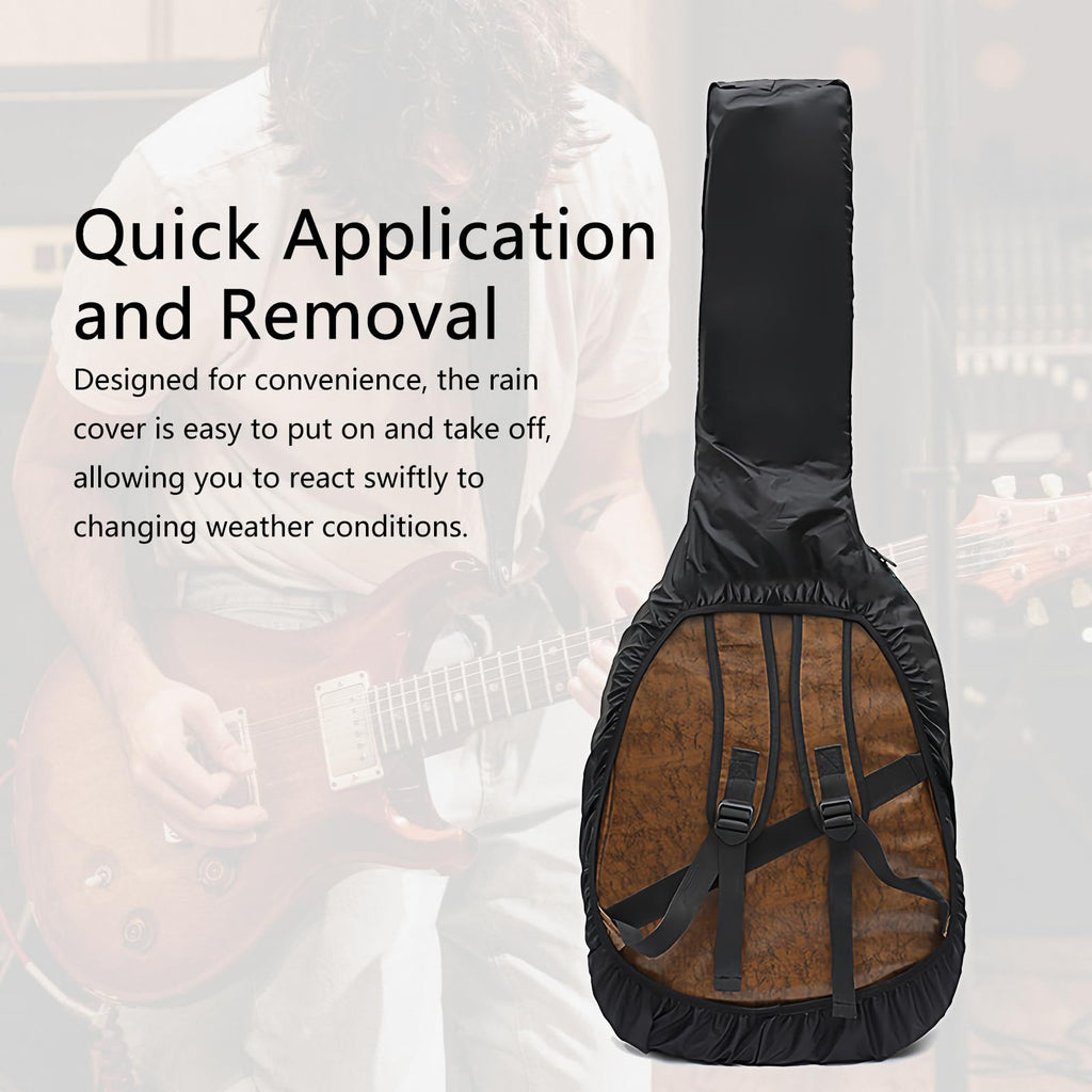 Black Waterproof Electric Guitar Bag Rain Cover Y271231