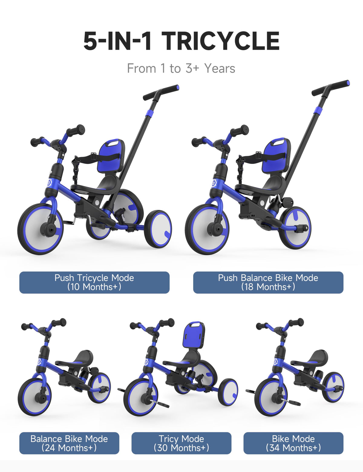 Toddler Tricycle with Push Handle X992519