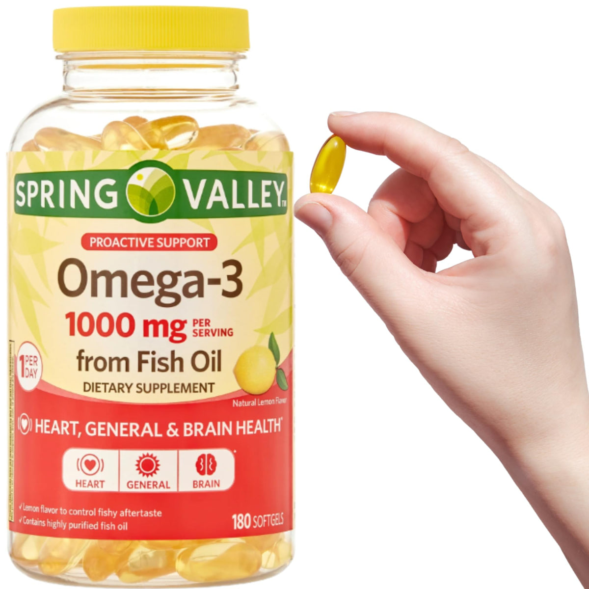 Omega-3 Fish Oil Soft Gels 1000 mg 180 Count W477894