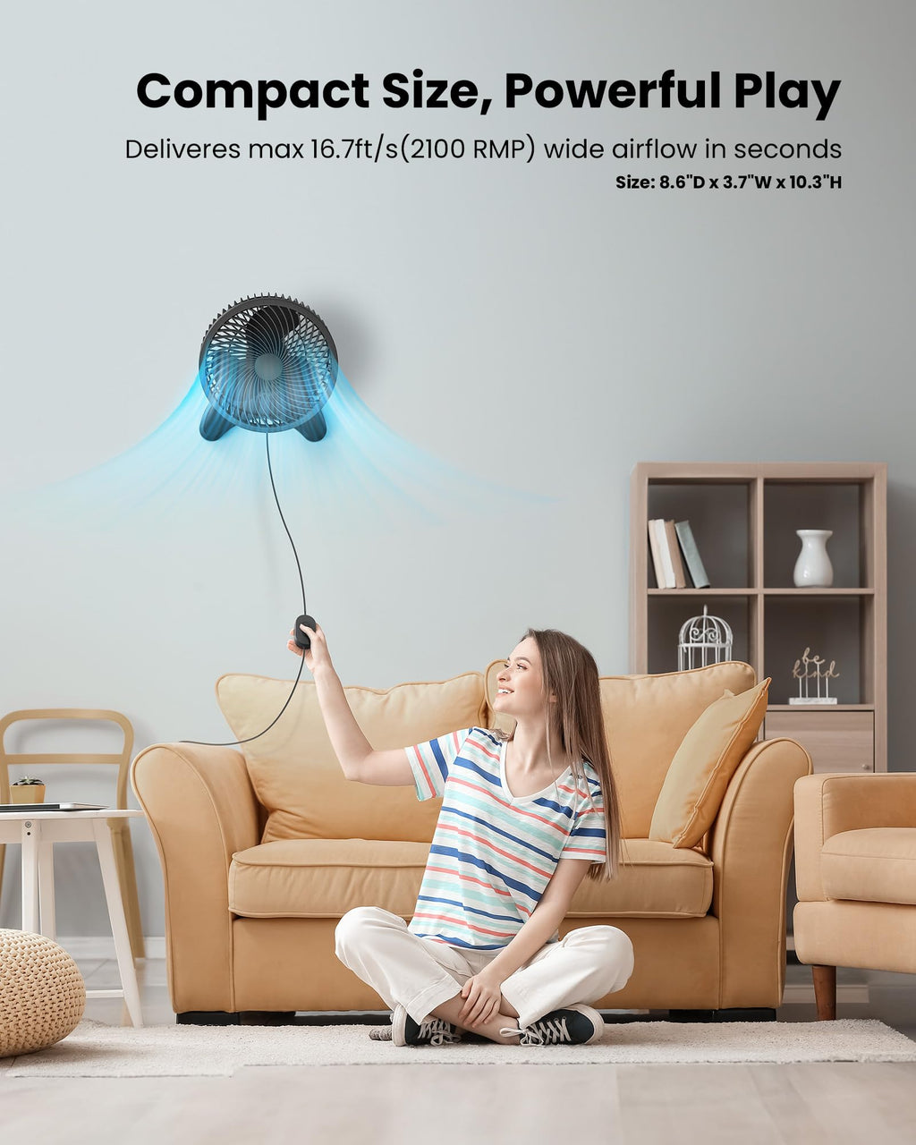 8'' Wall Mount Fan with Timer P656