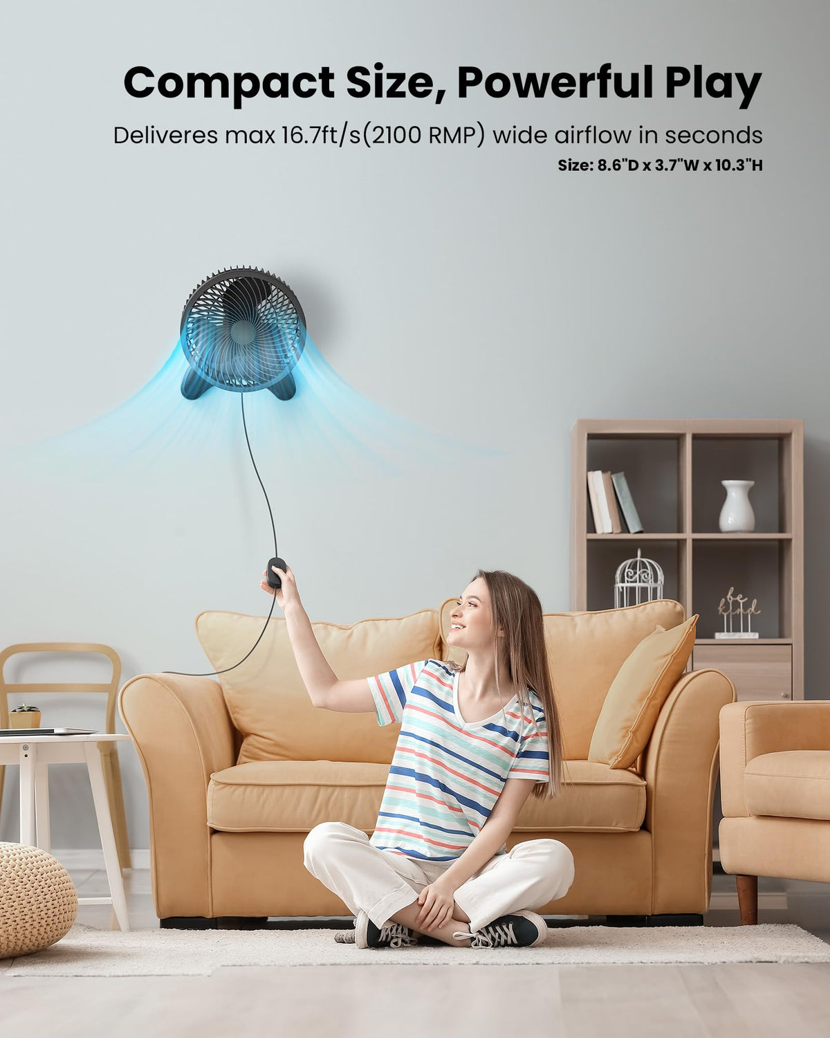 8'' Wall Mount Fan with Timer P656
