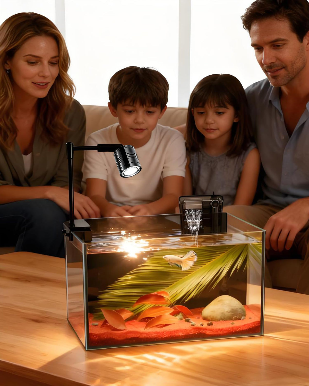 3 Gallon Ultra-Clear Glass Fish Tank with Filter and Led Light P584570