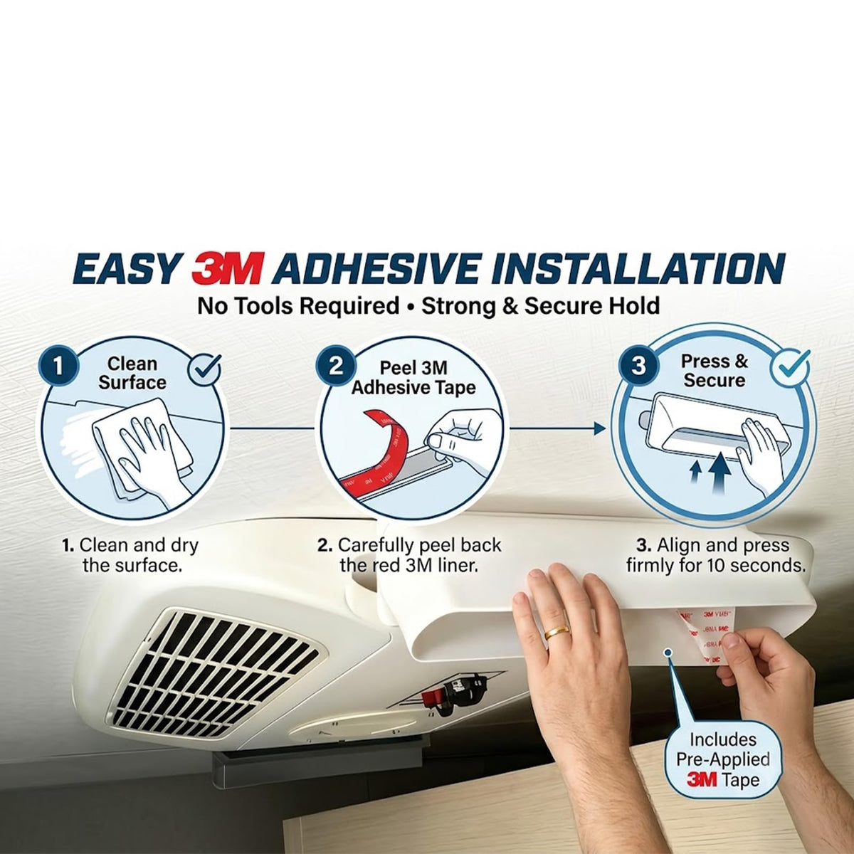 RV Rooftop AC Air Deflector White W31469