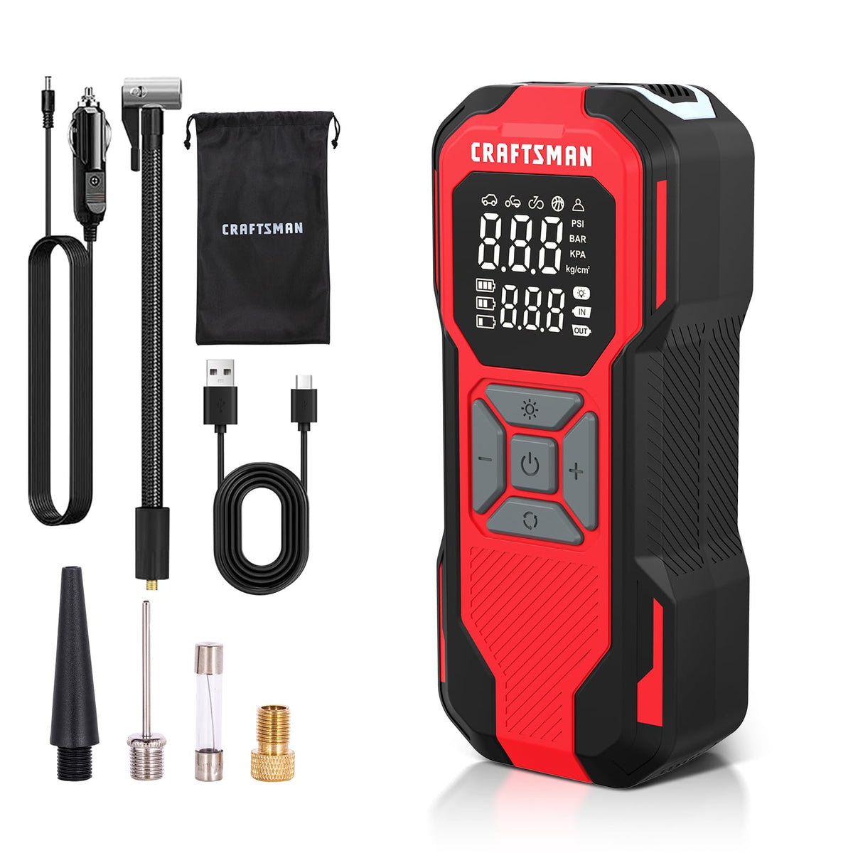 Cordless Portable Air Compressor with Digital Tire Pressure Gauge J40883