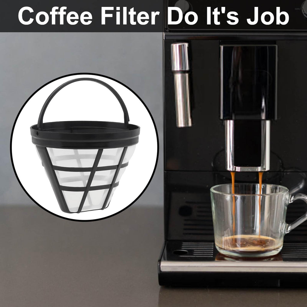 Reusable Cone Coffee Filters 8-12 Cup with Spoon and Brush G365076