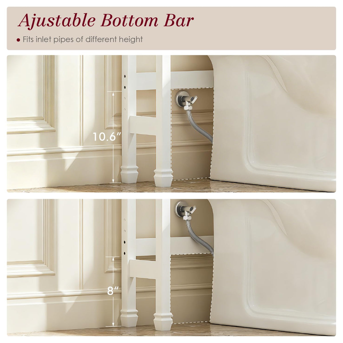 White Over the Toilet Storage Cabinet with Doors F48205