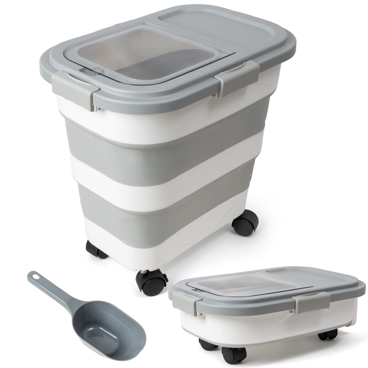Collapsible Airtight Pet Food Storage Container with Scoop F431875