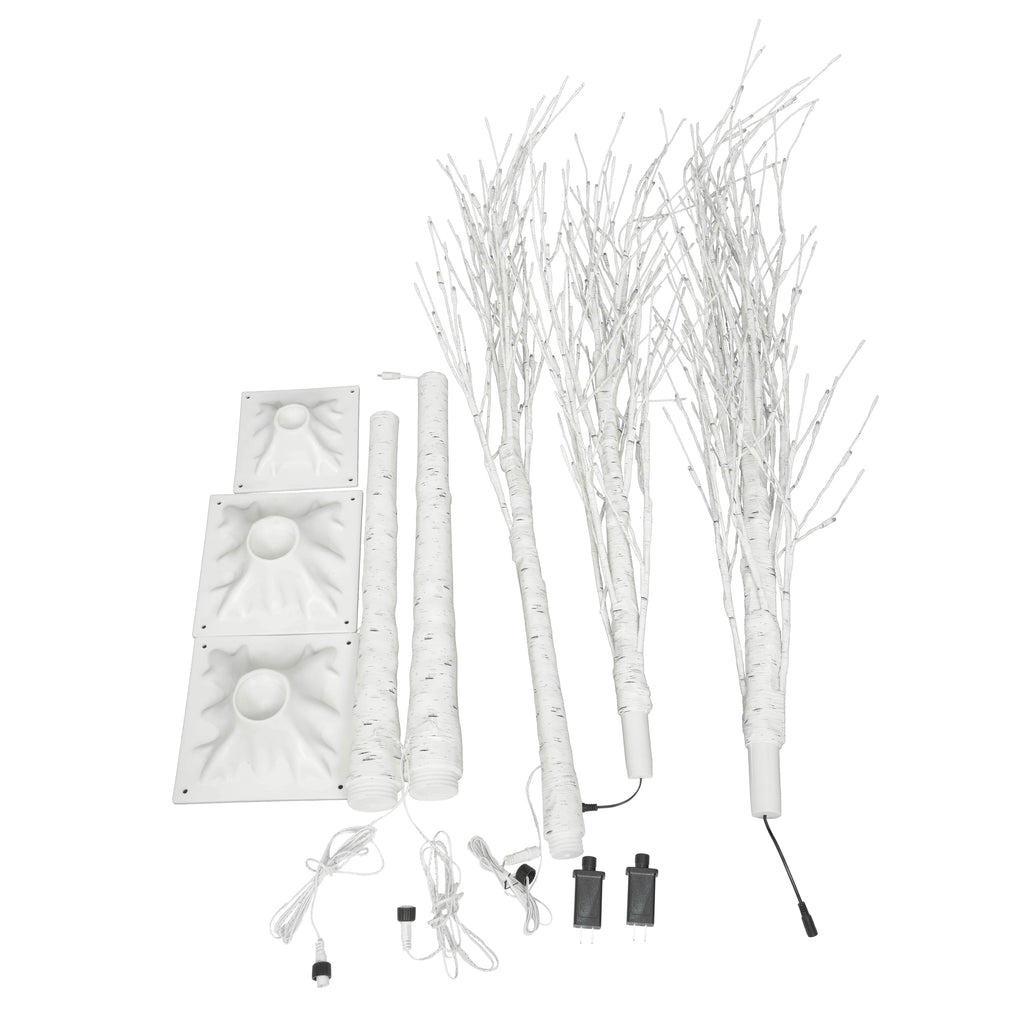 White Birch Tree Set with 246 LED Lights F317159