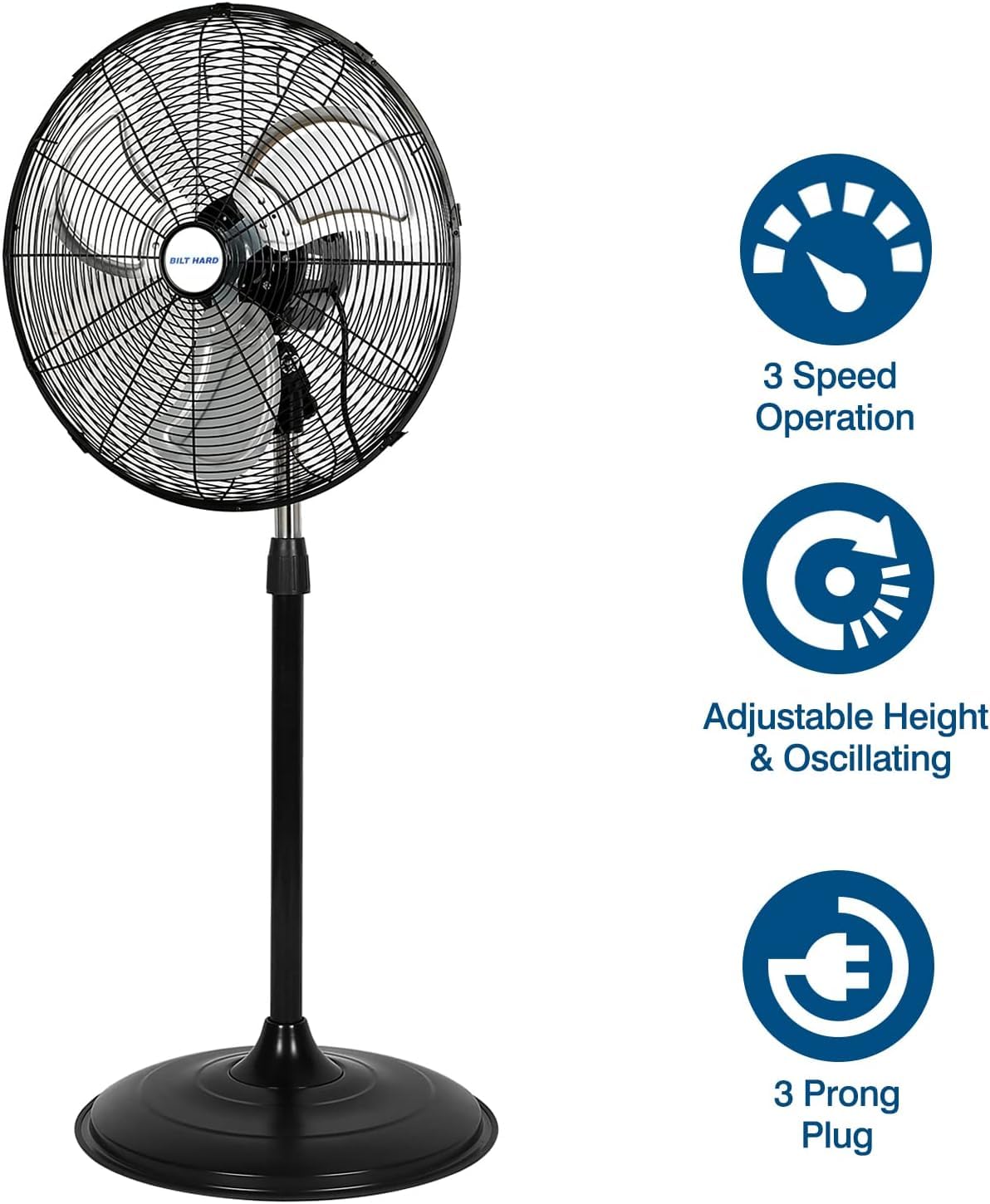 20" High Velocity 3-Speed Oscillating Pedestal Fan, 2 Pack S34447