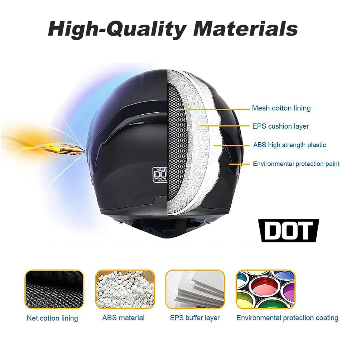 DOT Approved Flip Up Full Face Modular Motorcycle Helmet V95378