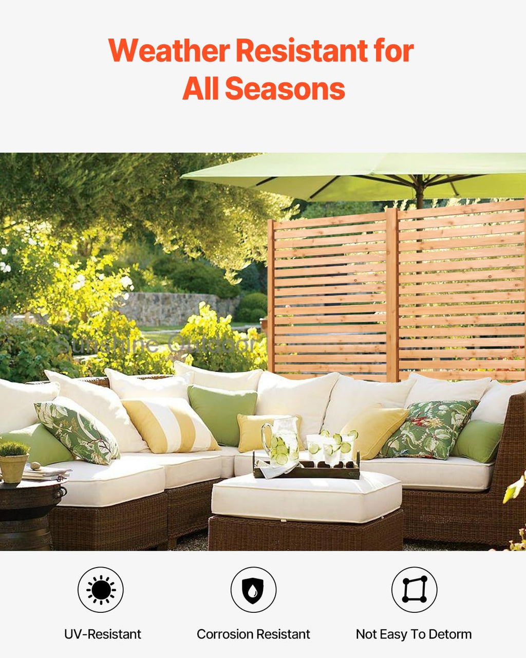 Wooden Privacy Screen 36" W x 73" H Z21236