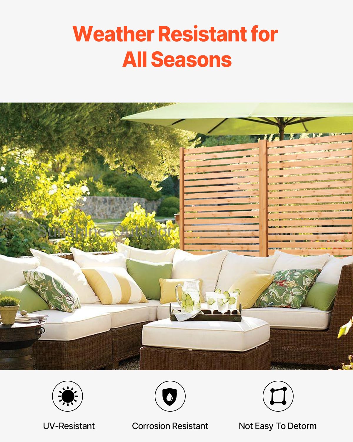 Wooden Privacy Screen 36" W x 73" H Z21236
