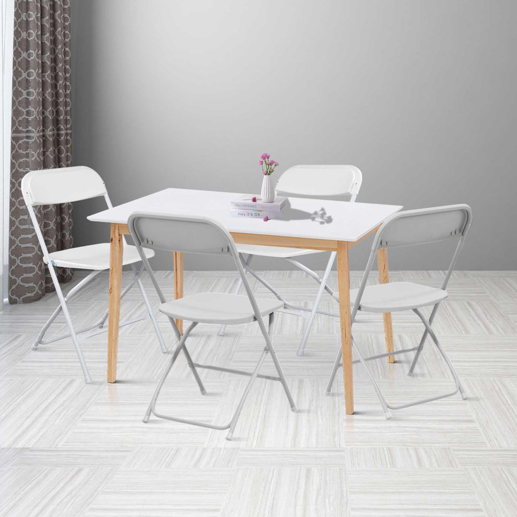10 Pack White Folding Chairs 350LBS Capacity Steel I554526