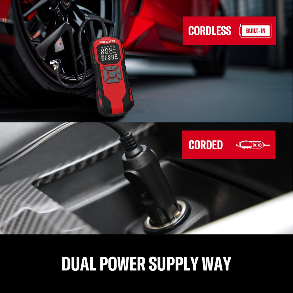 Cordless Portable Air Compressor with Digital Tire Pressure Gauge J40883