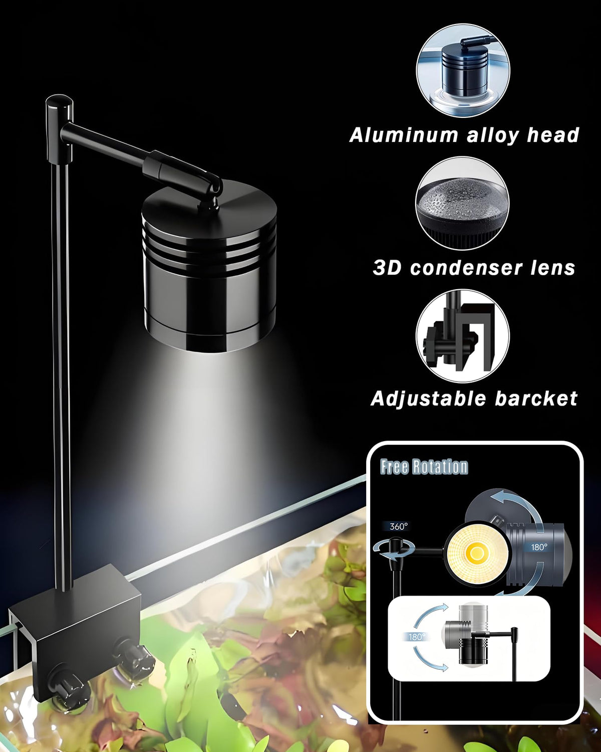 3 Gallon Ultra-Clear Glass Fish Tank with Filter and Led Light P584570