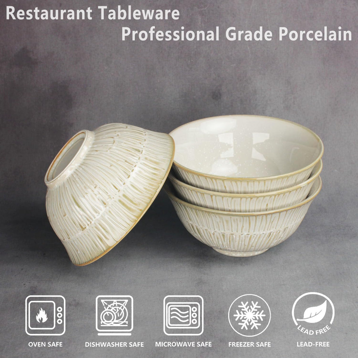 27.1 oz Ceramic Soup Bowls Set of 4 N1985
