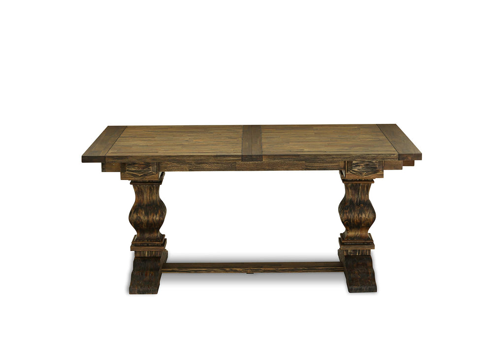 9 Piece Walnut Dining Table Set with 8 Grey Linen Chairs R79946