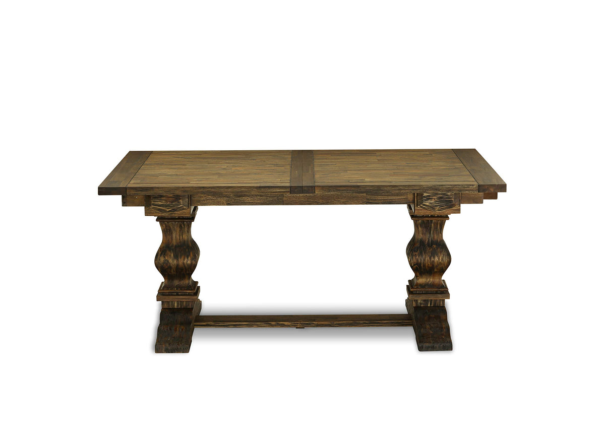 9 Piece Walnut Dining Table Set with 8 Grey Linen Chairs R79946