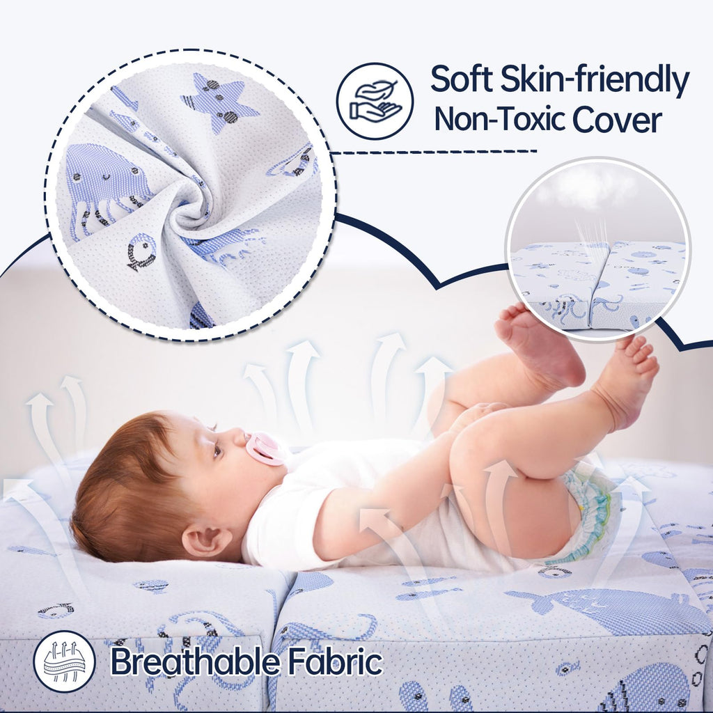 Dual-Sided Memory Foam Trifold Pack and Play Mattress Z126288