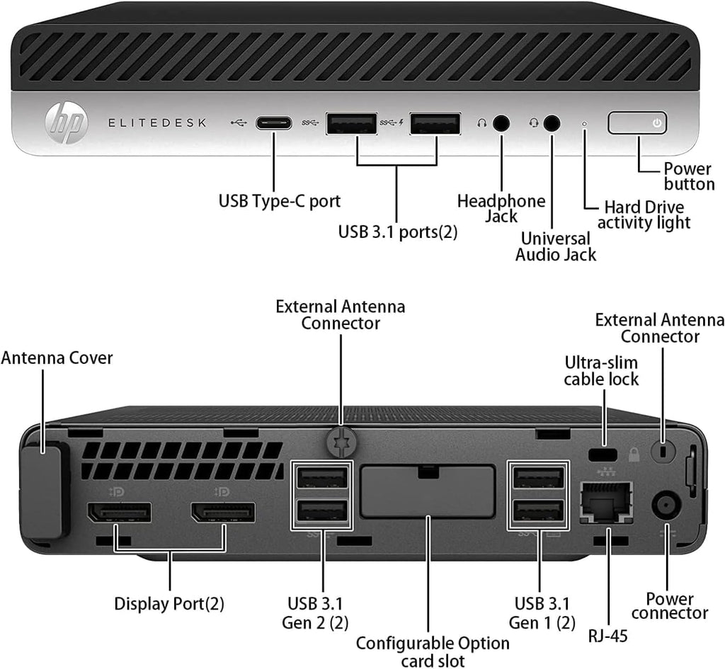 Mini PC Desktop Computer, Intel Core i5-9500T, 8GB DDR4 RAM, 256GB SSD, Keyboard & Mouse, WiFi, Windows 11 Pro V89499