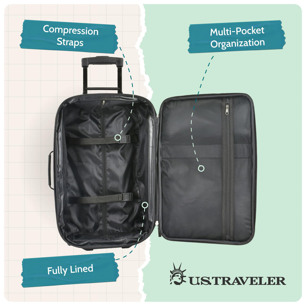 Lightweight Softside Rolling Carry-on Suitcase F16626