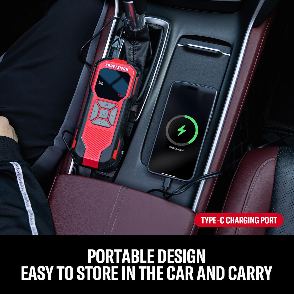 Cordless Portable Air Compressor with Digital Tire Pressure Gauge J40883