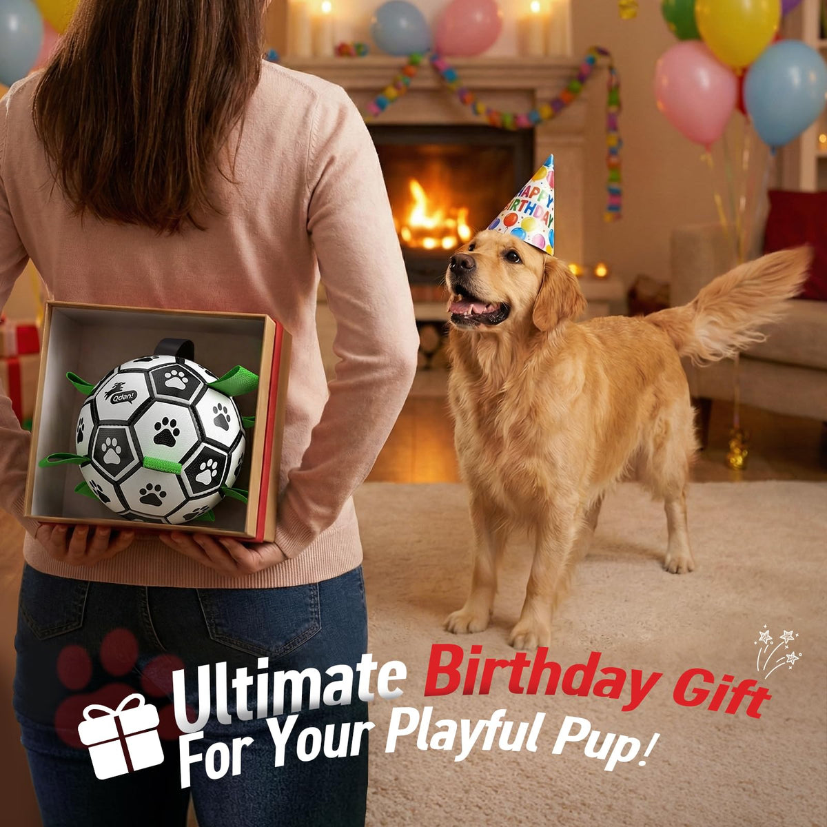 6 Inch Dog Soccer Ball with Straps G5388