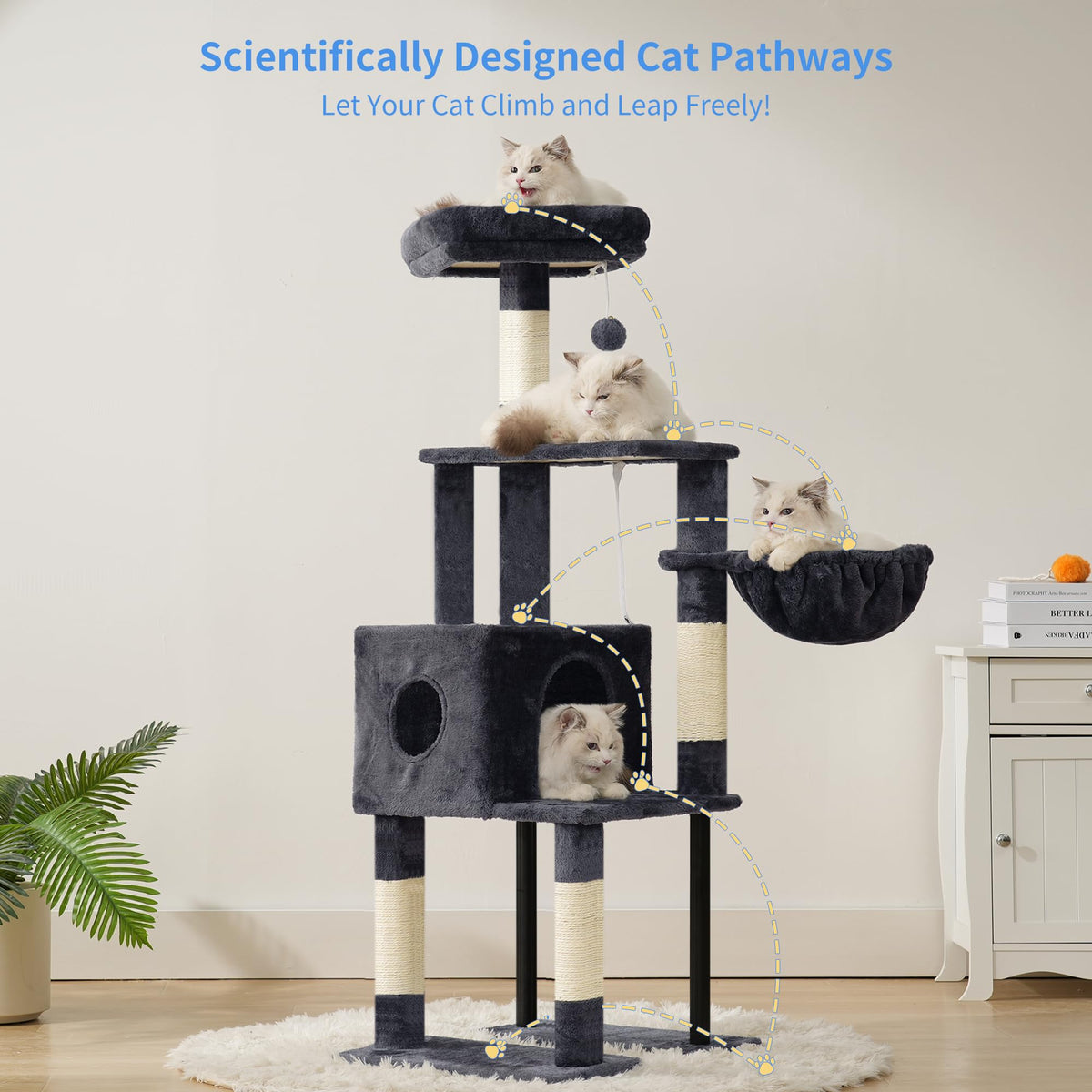 49.2 inch Cat Tree with Toy T355441