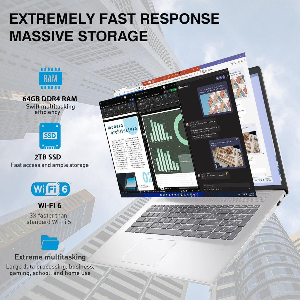 17.3 Inch Touchscreen Laptop Intel i7 Windows 11 Pro 64GB RAM 2TB SSD W59345