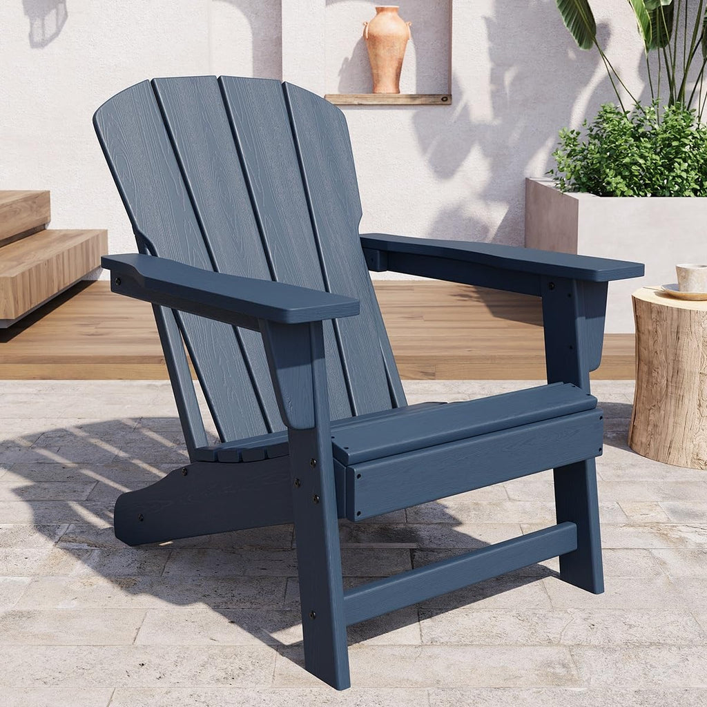 Oversize Navy Blue HDPE Plastic Adirondack Chair Y326