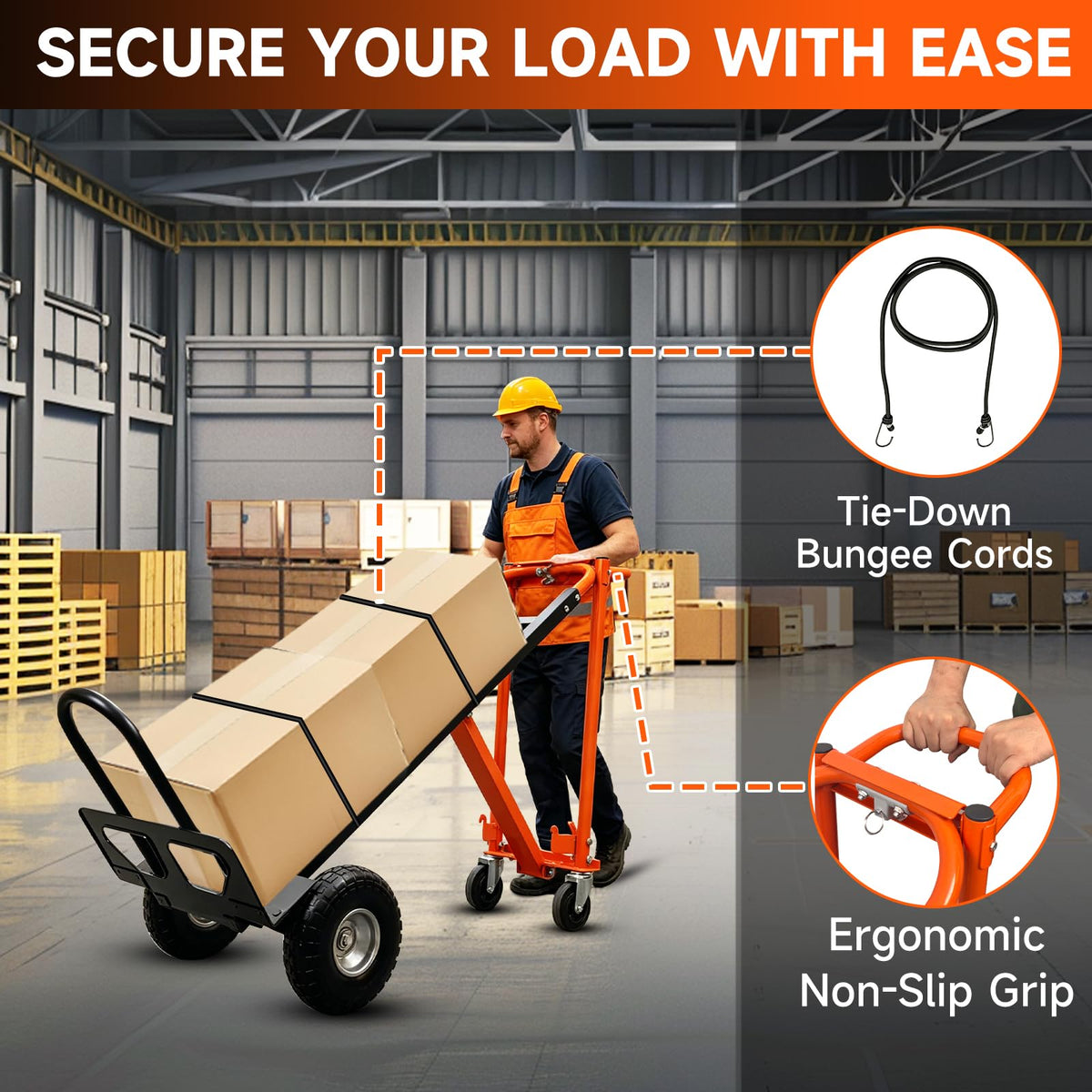 Heavy Duty Convertible Hand Truck with Wheels Q294260