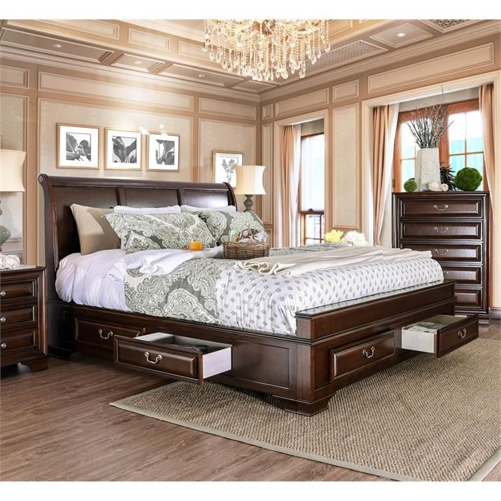 King Storage Platform Bed V711449