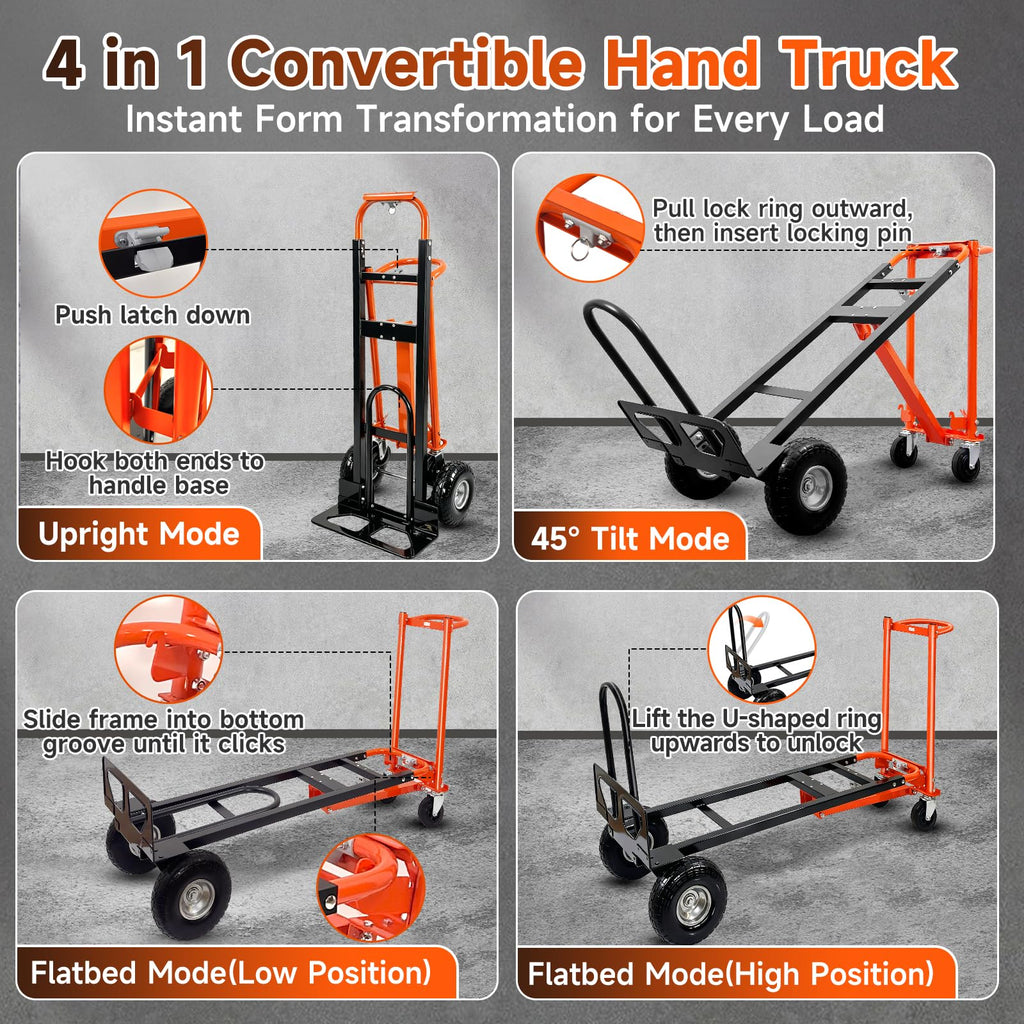 Heavy Duty Convertible Hand Truck with Wheels Q294260