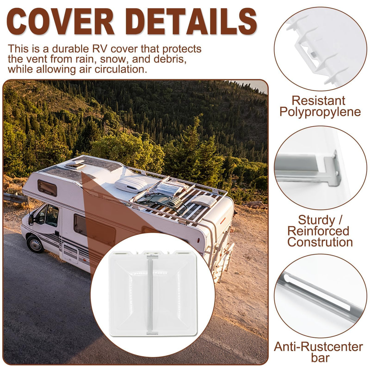 13" x 13" RV Vent Cover/Lid Metal Base D723182