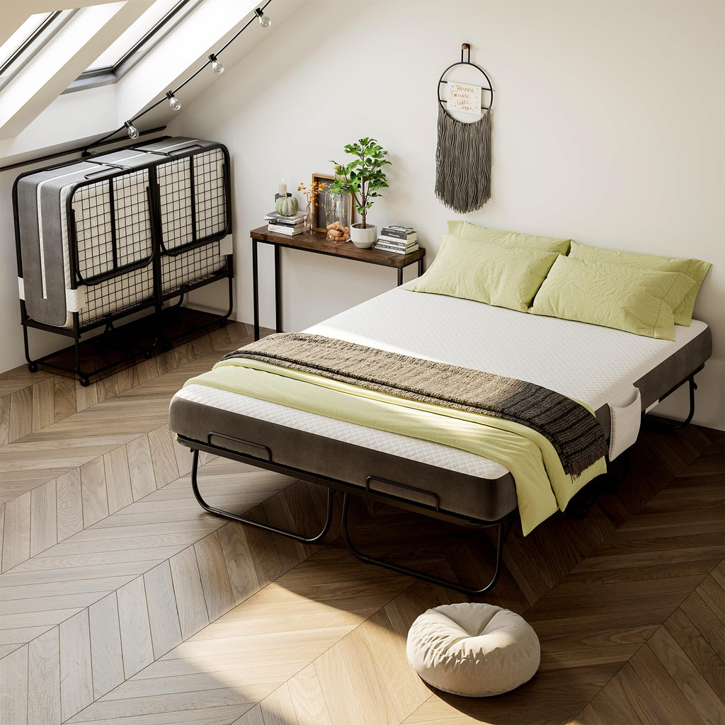 Full Size Folding Bed with Memory Foam Mattress U70221