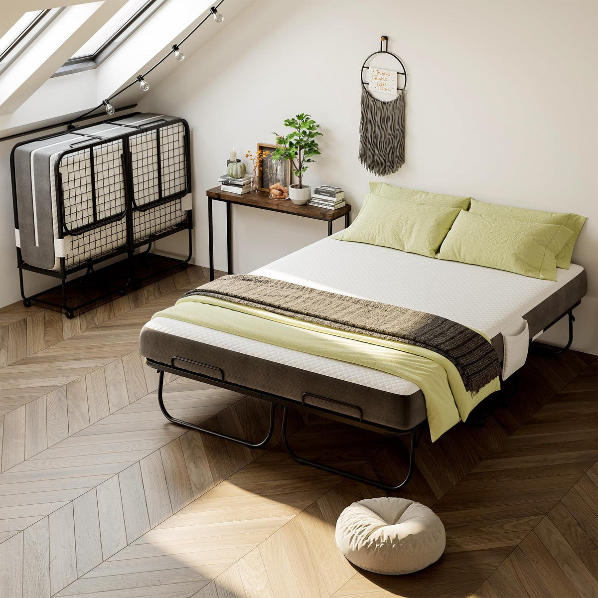 Full Size Folding Bed with Memory Foam Mattress U70221