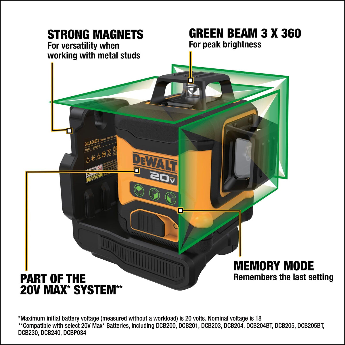 20V MAX Cross Line Laser Level V60795
