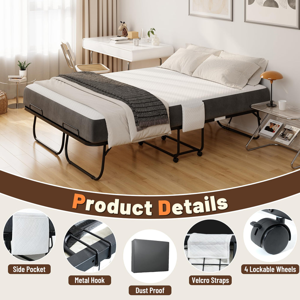 Full Size Folding Bed with Memory Foam Mattress U70221