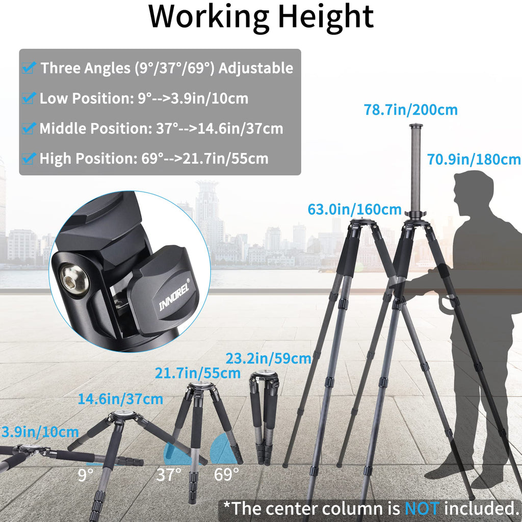 Carbon Fiber Heavy Duty Tripod with 75mm Bowl Adapter 63 inch Black E688581