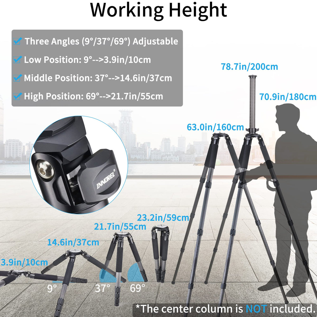 Carbon Fiber Heavy Duty Tripod with 75mm Bowl Adapter 63 inch Black E688581