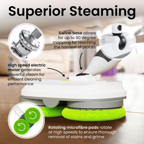 15-in-1 Electric Steam Mop with 3 Steam Modes C296