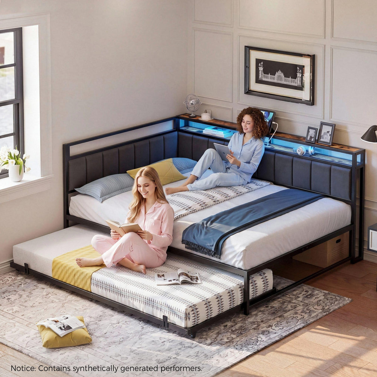Black Full Daybed with Trundle C210587