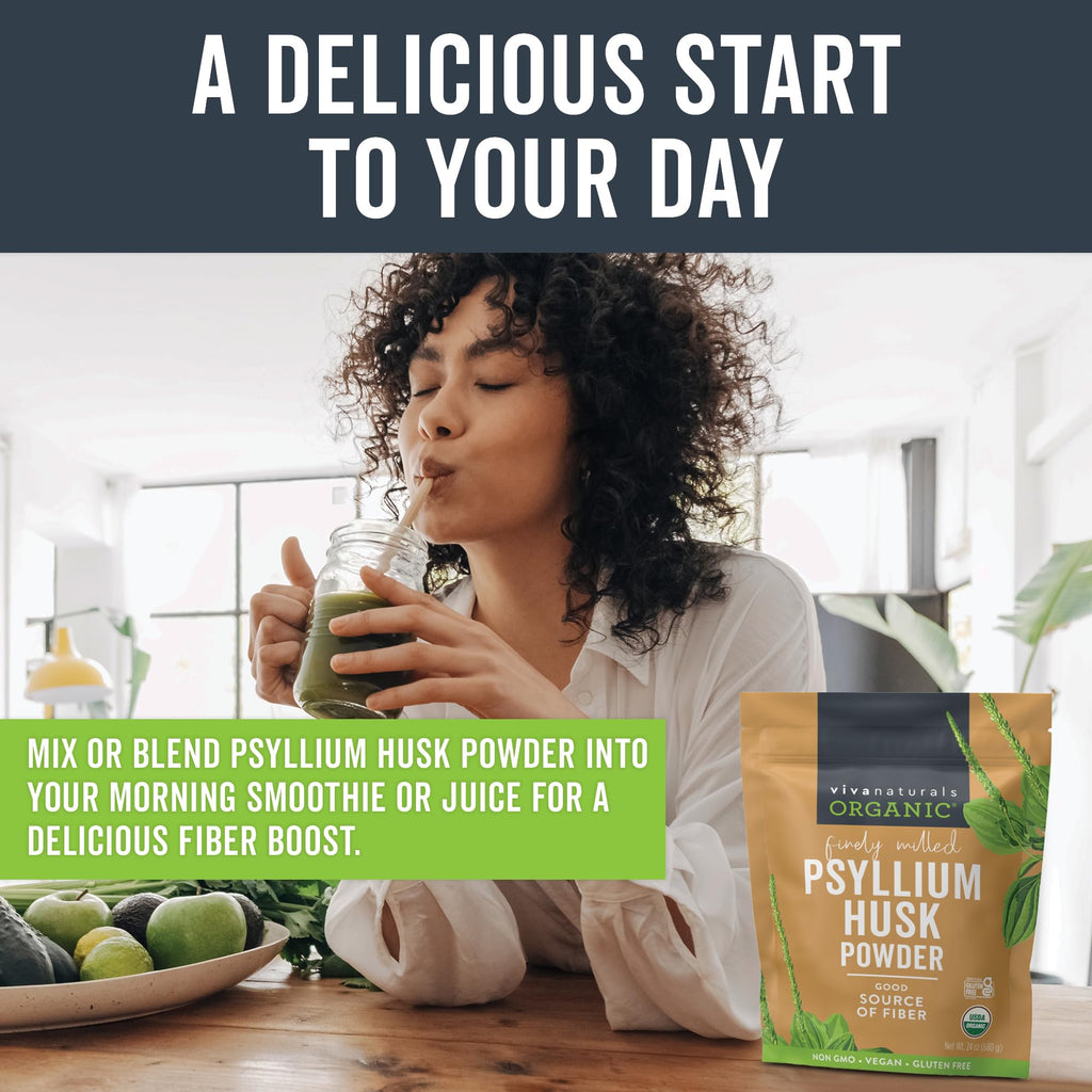 24 oz Organic Psyllium Husk Powder & 30mg Zinc Q742236