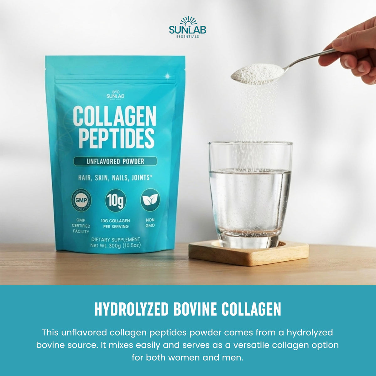 Unflavored Hydrolyzed Bovine Collagen Peptides Powder F84558