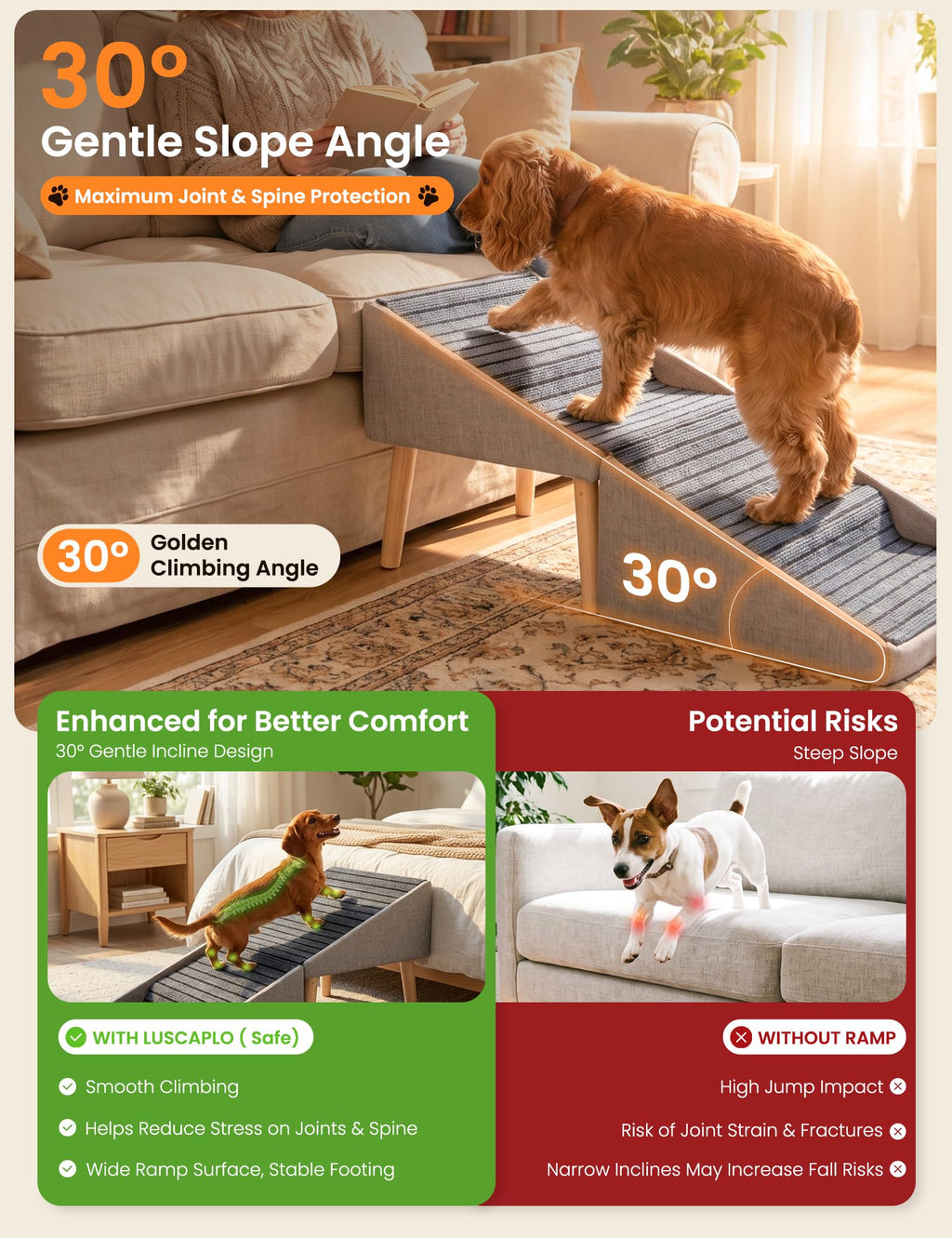 Dog Ramp and Pet Stairs 19" H D40927