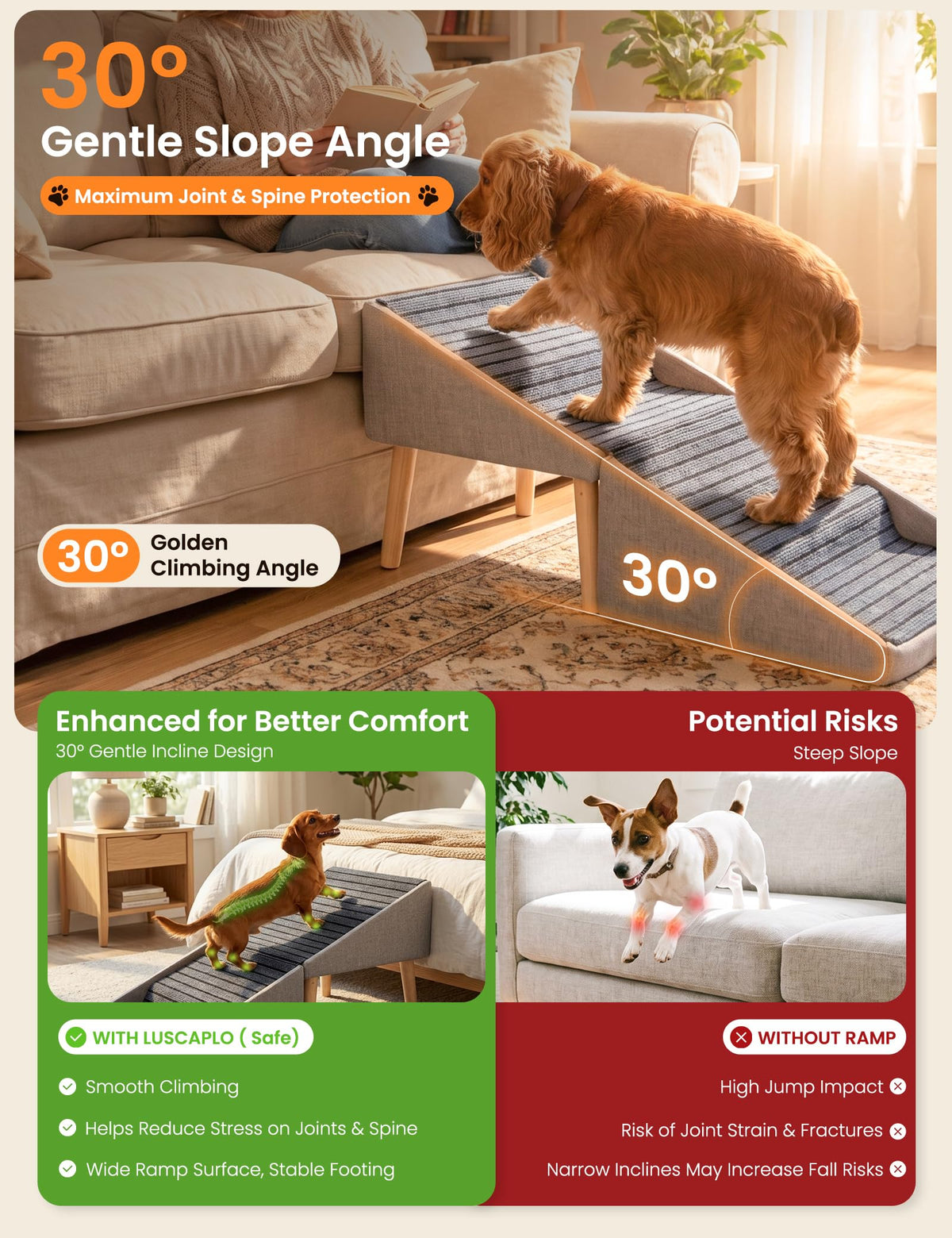 Dog Ramp and Pet Stairs 19" H D40927