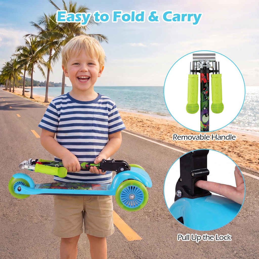 Kids 3-Wheel Kick Scooter with LED Front Wheels V774
